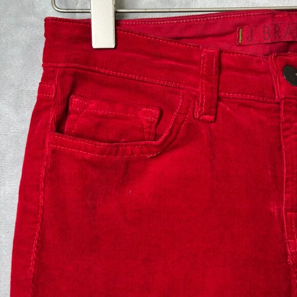 J Brand Zoey Pant Womens 25 Great Red Skinny Corduroy Ankle Zip Stretch Low Rise - Picture 3 of 13